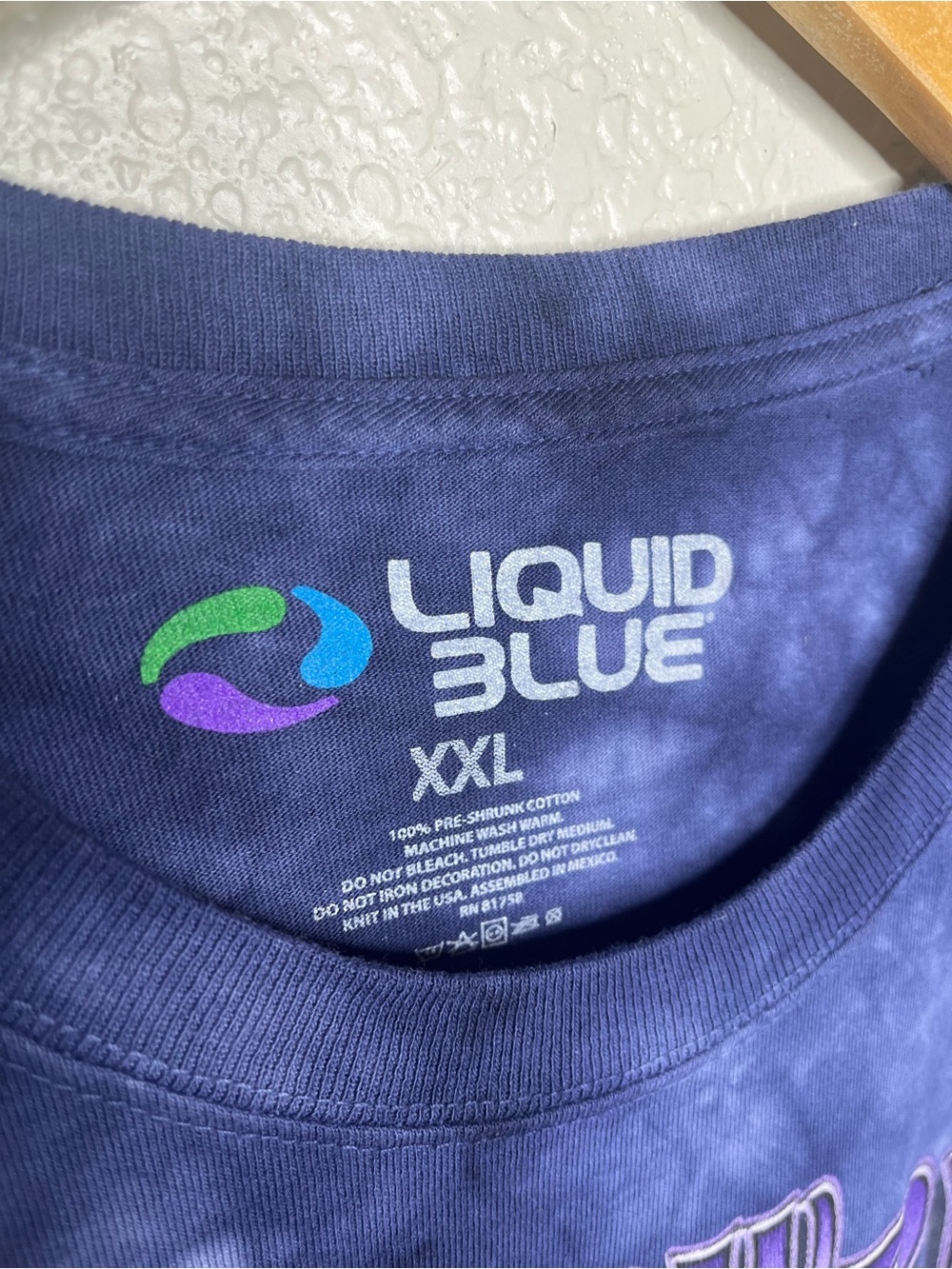 Jimi Hendrix Purple Haze‎ Liquid Blue Tie Dye Band Tee Shirt XXL Graphic T-Shirt - Picture 2 of 5